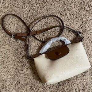 Elegant Cream and Brown Women's Bag